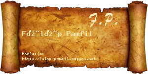 Fülöp Pamfil névjegykártya